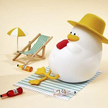 Imagem de Luminaria Abajur Mesa Led Patinho Fofo Touch Recarregavel Muda Cor Usb Enfeite Iluminaçao Decoraçao Quarto Sala