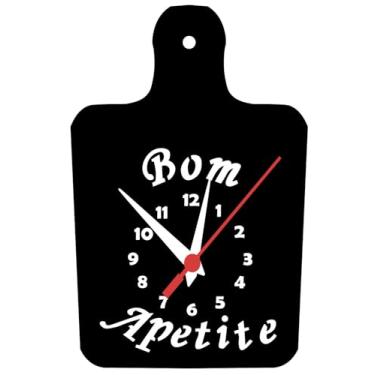 Imagem de Relógio de Parede Silencioso Tábua de Carne Bom Apetite Cozinha
