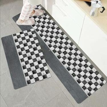 Imagem de Tapete Antiderrapante para Cozinha – Jogo com 2 Peças, Absorvente, Secagem Rápida, Base Antideslizante(Foto M,Jogo com 4 peças)