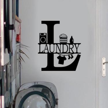 Imagem de Adesivos de parede Laundry Room Creative L Letter PVC 35x30cm - yiweis
