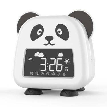 Imagem de Despertador Cartoon Panda Digital com display de temperatura - yiweisa