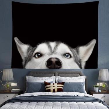Imagem de Tapeçaria para pendurar na parede Funny Husky Dog Peeking Face 150x130