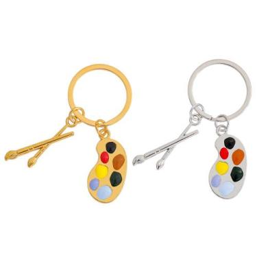 Imagem de Chaveiro Creative Palette Paintbrush Design em liga de zinco - yiweisa