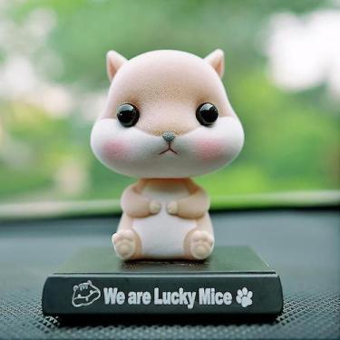 Imagem de Enfeite de carro Flocking Hamster Shaking Head com suporte para telefo