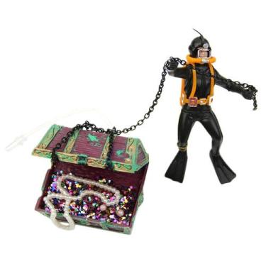 Imagem de Aquário de ação com ornamento de tanque de peixes Diver Treasure Figur