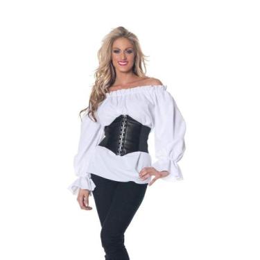 Imagem de Blusa UNDERWRAPS Renaissance de manga comprida branca XXL para adultos