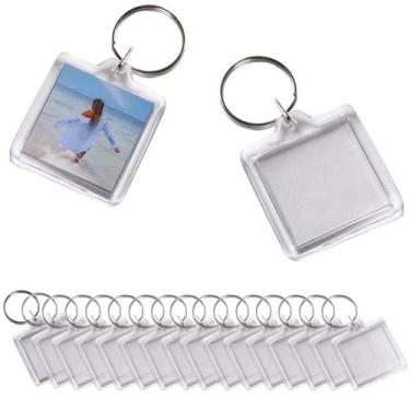 Imagem de Porta-chaves, moldura fotográfica, acrílico transparente, 25 peças qua