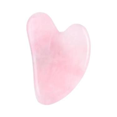 Imagem de Massageador Facial Gua Sha De Pedra Natural Quartzo Rosa E Ametista - 