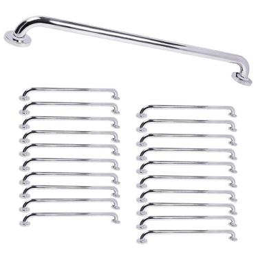 Imagem de Barra Alça de Apoio 80cm Kit 20 Uni Acessibilidade Corrimao Deficiente Cadeirante Idoso Box Banheiro Segurança Corredor