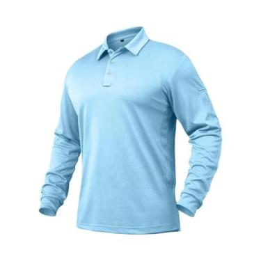 Imagem de Camisa Polo Tática Masculina Leve De Manga Longa, Casual Para Atividad