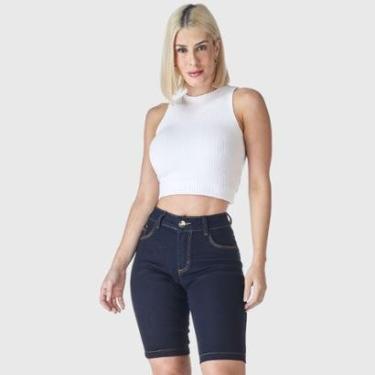 Imagem de Bermuda Jeans HNO Jeans Ciclista Confort Azul Escuro-Feminino