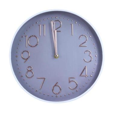 Imagem de Relógio De Parede De Plástico 30cm Decoração Sala Escritório - Amigold