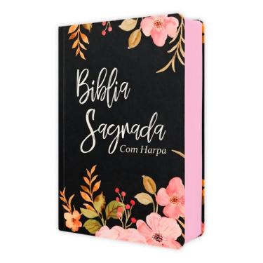 Imagem de Biblia Sagrada Black Flowers - Palavra de Jesus em Vermelho - Capa Dur