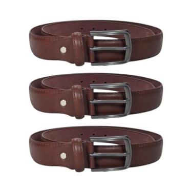 Imagem de Kit 3 Cintos Masculino Marrom Uniforme Trabalho Dia A Dia - Idea