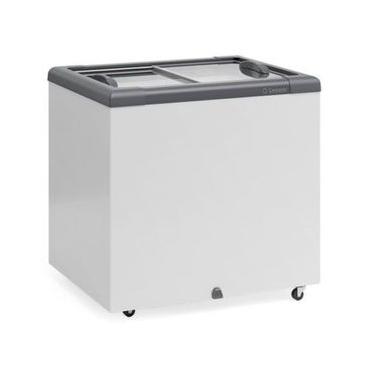 Imagem de Freezer Plano Vidro Reto Deslizante com LED GHD200L Cinza Gelopar 220V