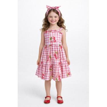 Imagem de Vestido Infantil Menina Petit Enfant Piquenique Cerejas, 2, Rosa