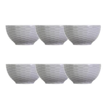 Imagem de Kit 06 Bowl Tigela Cinza Relevo Ondas 416 ml Germer - Germer Porcelana