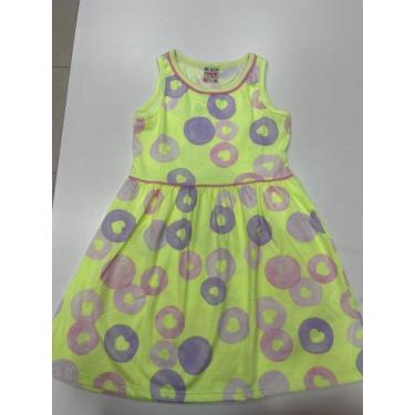 Imagem de Vestido estampado infantil tamanho 6 cor verde neon midi menina - Alph