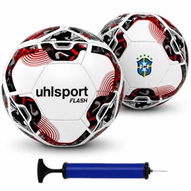 Imagem de Bola de Campo Nº5 Oficial Uhlsport Flash Selo CBF + Bomba de Ar, Branc