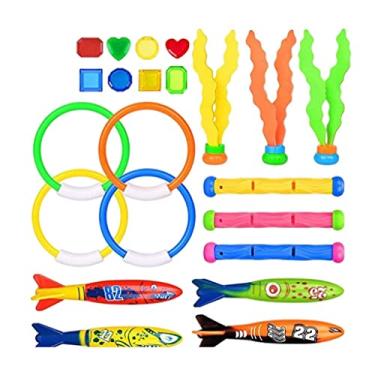 Imagem de Tachiuwa 22 peças kit de mergulho subaquático para piscina, brinquedos de mergulho, tesouros de peixe