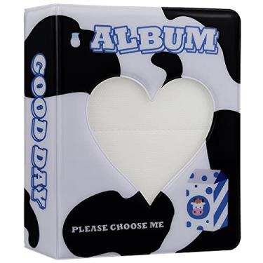 Imagem de SenVady Mini álbum de fotos de 64 bolsos de 7,6 cm para Fujifilm Instax Mini 11 7s 8 8+ 9 25 20 50s 70 90 Polaroid Snap LiPlay Link Photo Printer câmera instantânea livro cartão de nome (64 bolsos, leite de PVC)