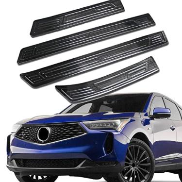 Imagem de Apto para Acura RDX Aço inoxidável peitoril da porta placa de desgaste protetor guarnição acessórios do carro peças 2019 2021 2021 2022 conjunto de 4 peças