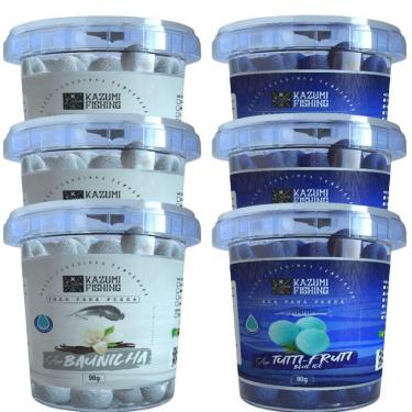 Imagem de 6 Ração Furadinha 90gr Pesca Essência Baunilha E Tutti-fruit