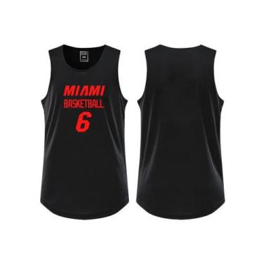 Imagem de Regata Basquete Miami Esportiva Camiseta Academia Treino Basketball -