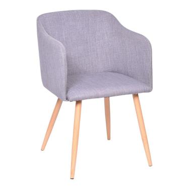 Imagem de Poltrona Mel com Base em Madeira Or Design - Cinza