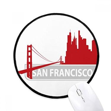 Imagem de Tapete de mouse San Francisco America Country City Outline Desktop Office Tapete redondo para computador