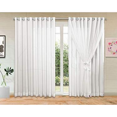 Imagem de Cortina de Voil com Forro Microfibra 4,00m x 2,70m - Branco