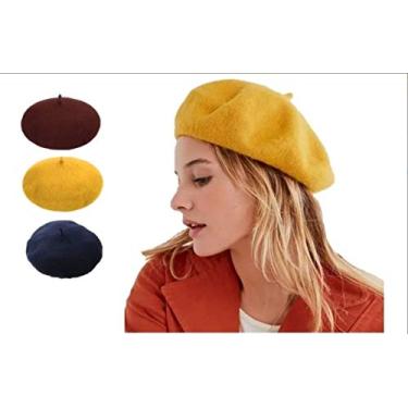 Imagem de Boina Feminina Francesa Cor Amarelo Tamanho Único