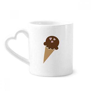 Imagem de Caneca de amendoim chocolate doce sorvete café cerâmica copo de coração de vidro