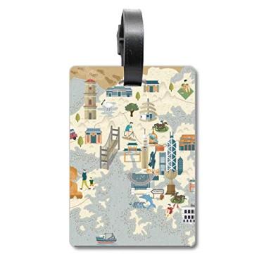 Imagem de Hong Kong Local Bicycle Visiting China Mala Etiqueta Bagagem Cartão de Bagagem Scutcheon Etiqueta