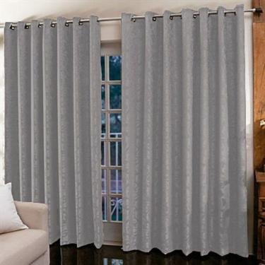 Imagem de Cortina Jacquard 3,00 x 2,30 para sala/quarto - Cinza claro