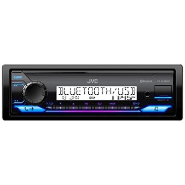 Imagem de JVC Estéreo automotivo KD-SX38MBT com Bluetooth, receptor de rádio marítimo 4-Ch, rádio Din único AM/FM, entrada auxiliar, USB, transmissão, iluminação RGB, use como quadriciclo no painel, rádio de