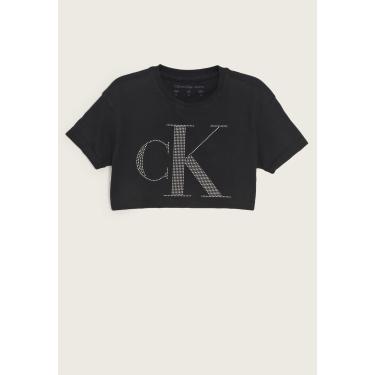 Imagem de Infantil - Camiseta Calvin Klein Strass Preta Calvin Klein Kids CG3PJ01BC757 menina