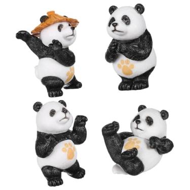 Imagem de Zerodeko 8 Peças Modelo Fitness Panda Estátuas De Panda Em Miniatura Decoração Em Miniatura Decoração De Área De Trabalho Interna Enfeite De Panda Ginástica Pvc Interior Figura