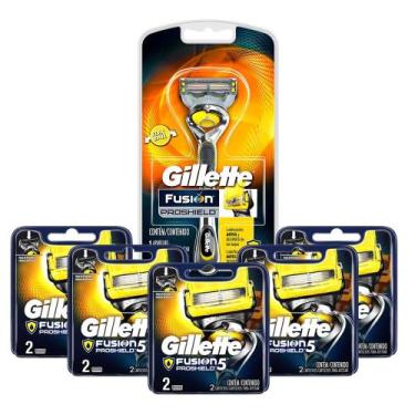Imagem de Kit Gillete Fusion Proshield Com 1 Aparelho  + 10 Cargas - Gillette