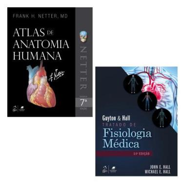 Imagem de Kit 2 Vol: Netter - Atlas De Anatomia Humana + Guyton & Hall - Tratado