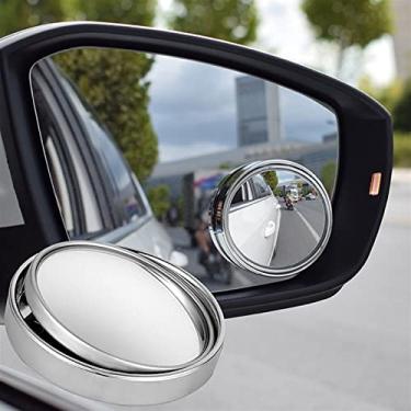 Imagem de Espelhos retrovisores 1 pçs/2 peças ângulo amplo 360 graus rotação ajustável redondo mercadorias carro retrovisor auxiliar espelho cego acessórios carro capa espelho carro (cor: preto 2pcs)