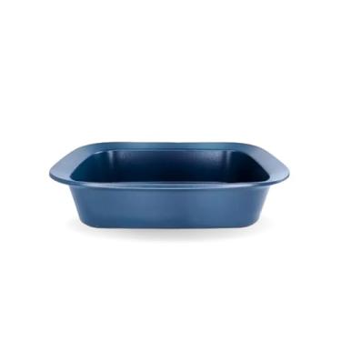 Imagem de 1 Unidade Travessa de Cerâmica Azul 27.7cm Segunda Linha Fosca Esmaltada Mesa Posta Moderna Sofisticada Ideal P/Lasanha Frango Salada Sobremesas