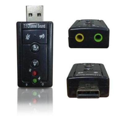 Imagem de Adaptador Placa de Som 7.1 Usb 2.0 com Entrada P2 Fone Microfone - Knu