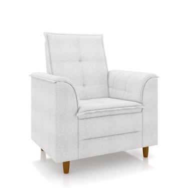 Imagem de Poltrona do Papai/Vovô/Mamãe Sala de Estar Kate Pés Palito Bouclê Off 