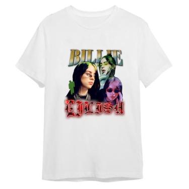 Imagem de Camiseta Billie Eilish Algodão Lançamento - Fenix camisetas, Branco, G