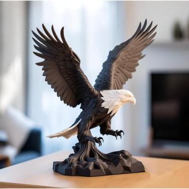 Imagem de Estatueta Decorativa Águia Liderança Escritório Estante Rack Mesa Luxo