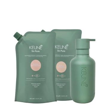 Imagem de Kit Keune So Pure Polish Duo Refil e Dispenser Frasco (3 produtos)