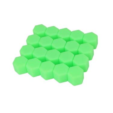 Imagem de REPAIROCK 20 peças de 19 mm universal verde silicone roda roda roda terminal parafuso parafuso aro tampas de proteção contra poeira pneus tampas de parafuso auto peças de reposição