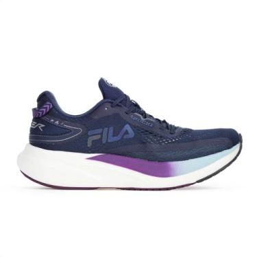 Imagem de Tênis Fila Racer T2 Xtreme Azul Marinho e Roxo - Feminino, 38, Azul