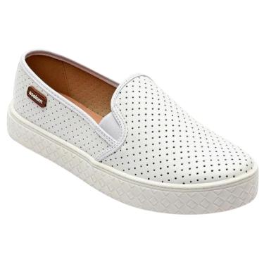 Imagem de Tênis Moleca Casual Slip-on Napa Sola Alta Feminino Branco